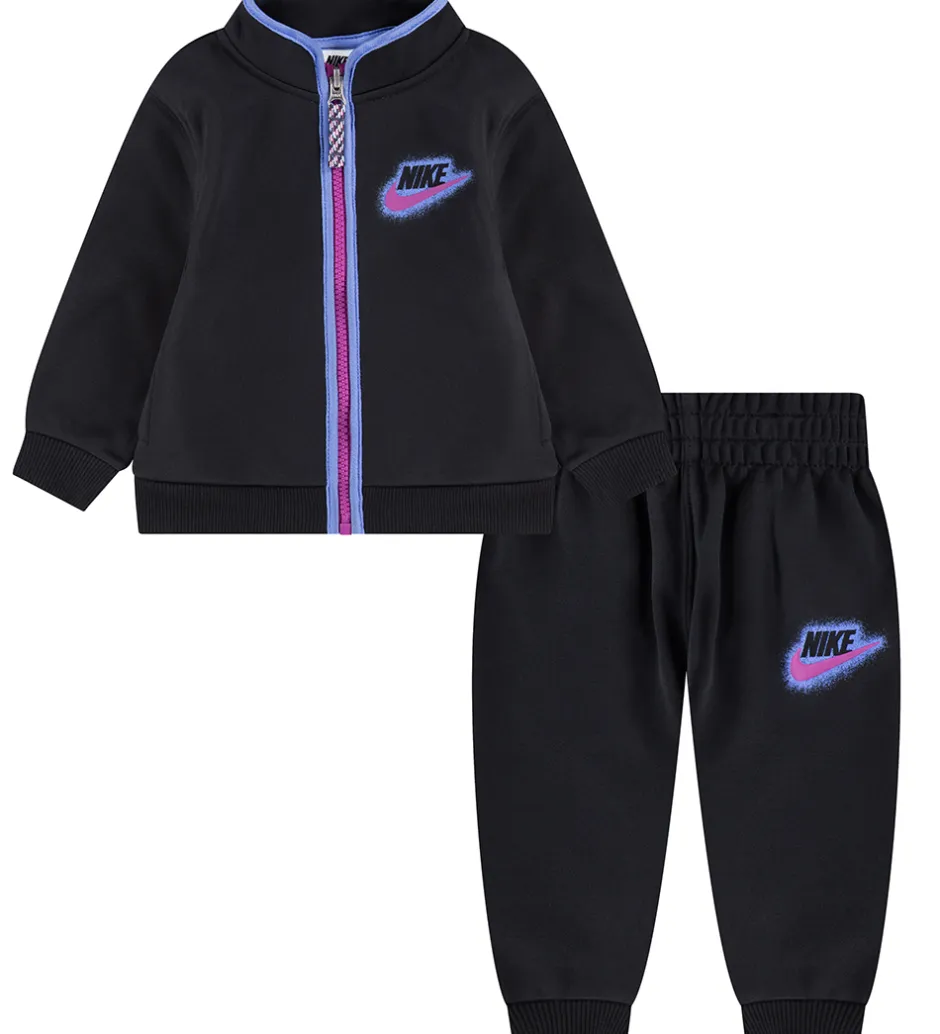 Nike Træningssæt - Cardigan/Bukser - Sort/Lilla