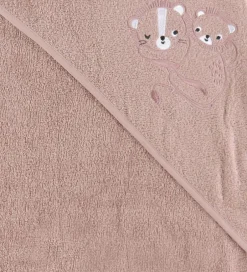 Babyhåndklæde- Og Poncho|Håndklæder*Nørgaard Madsens Babyhåndklæde - 75x75 cm - Mauve m. Løver