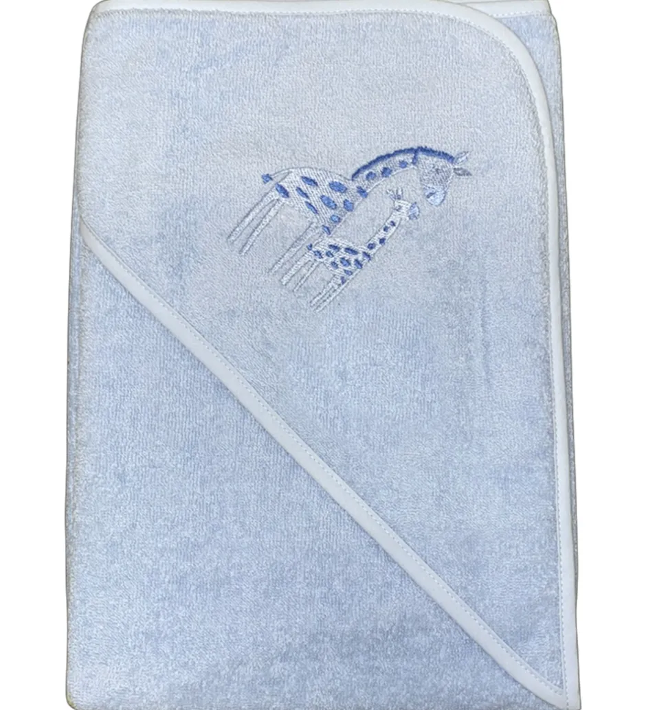 Nørgaard Madsens Badeslag - 75x75 cm - Lyseblå m. Giraffer