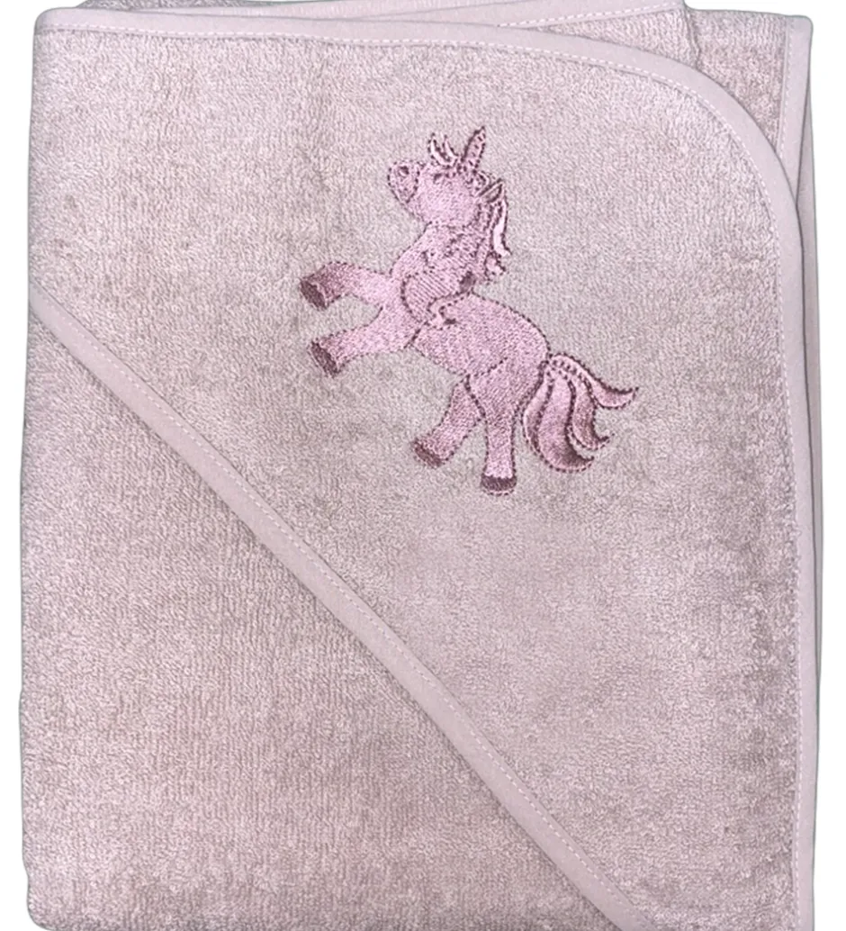 Nørgaard Madsens Badeslag - 75x75 cm - Pale Mauve m. Enhjørning