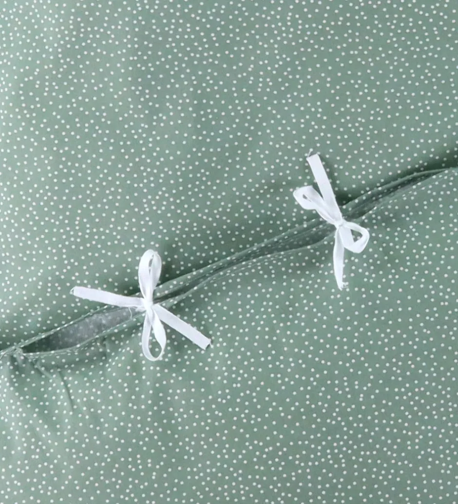 Nørgaard Madsens Sengetøj - Voksen - Dusty Green m. Prikker