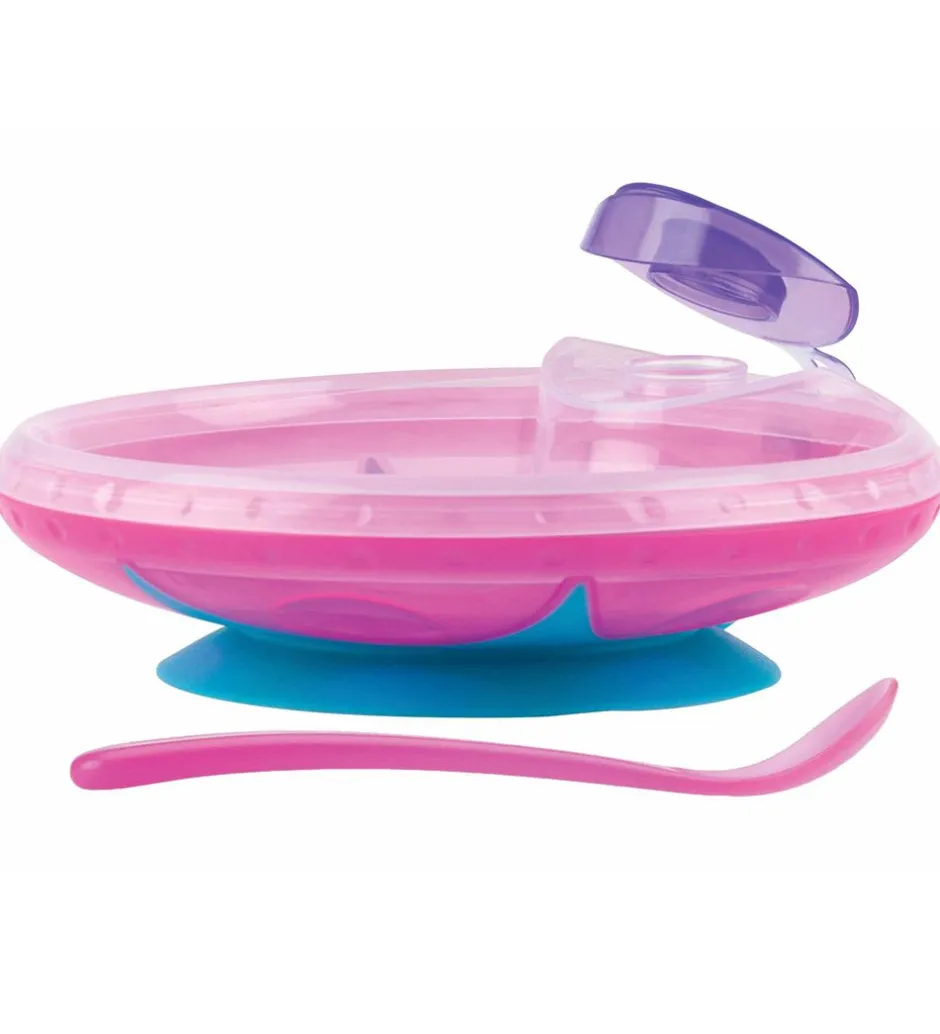 Nuby Varmeskål m. Ske - Pink