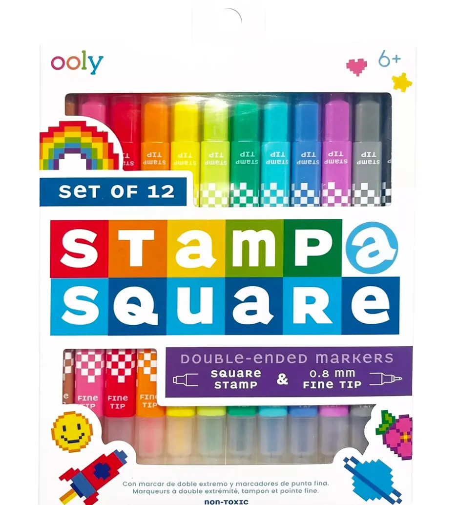 Skriveredskaber*Ooly Dobbeltsidede Tuscher - Stamp a Square - 12 stk