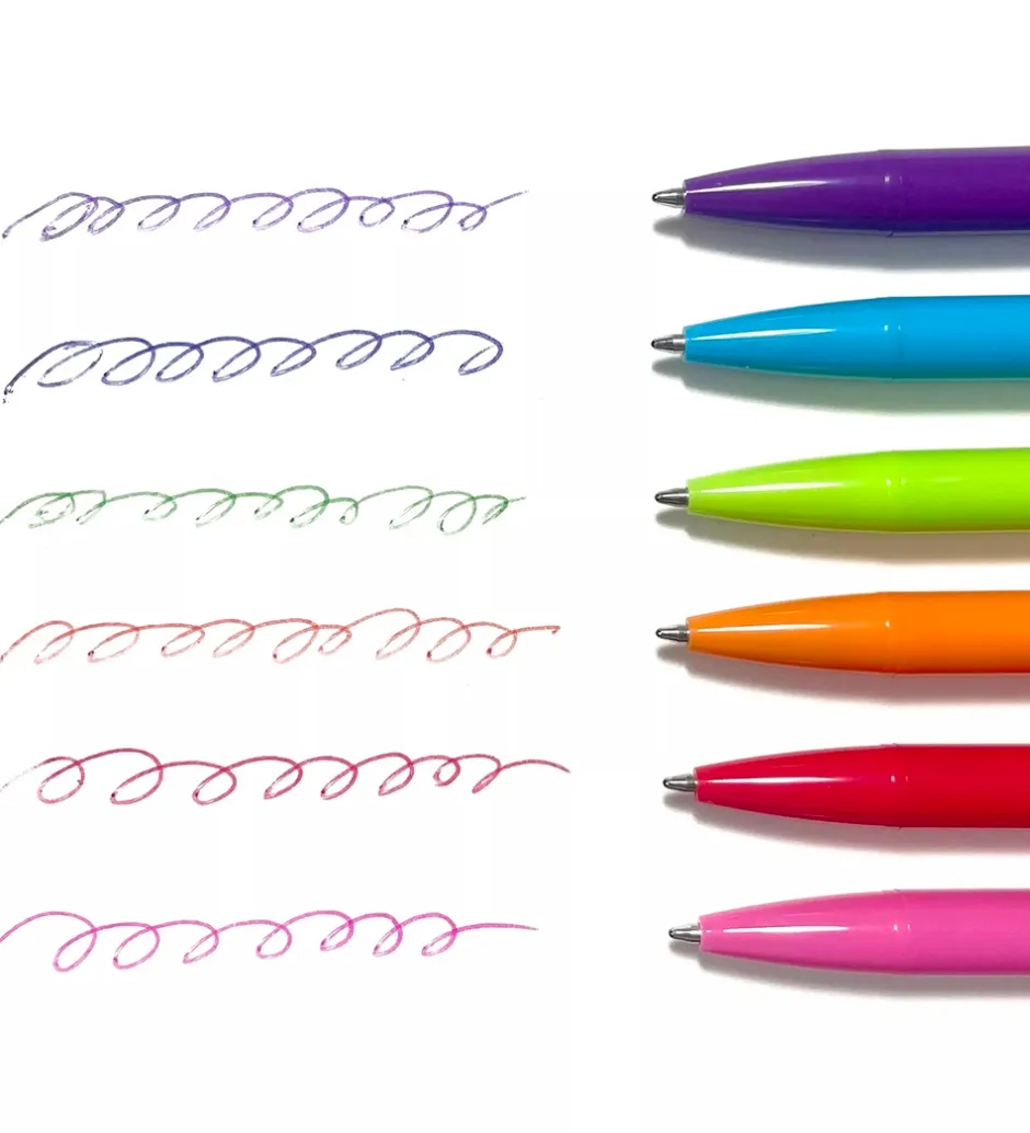 Skriveredskaber*Ooly Kuglepenne - Bright Writers Colored Ballpoint Pens - 6 Stk.