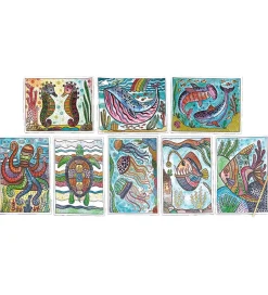 Malebog*Ooly Magiske Maleark - Hidden Colors - 8 Stk. - Magic Ocean