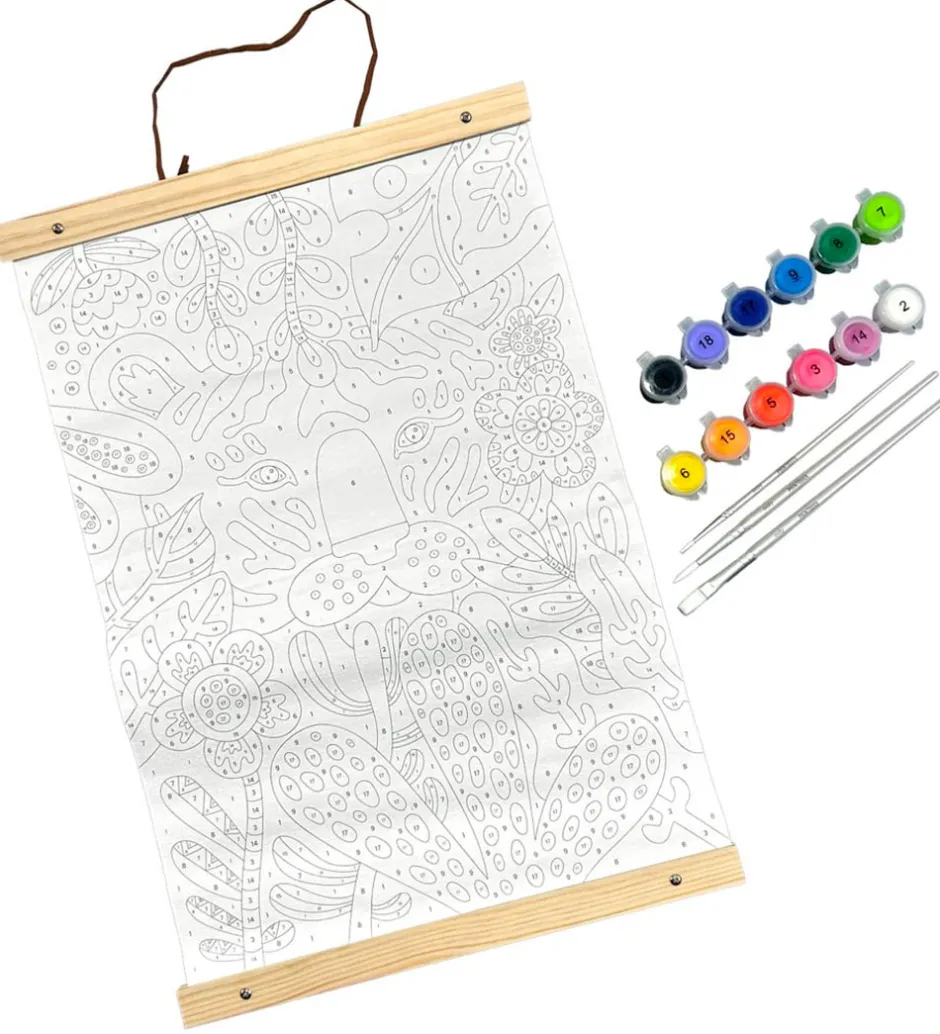 Ooly Malesæt - Paint By Number Canvas Kit - Tiger Eyes