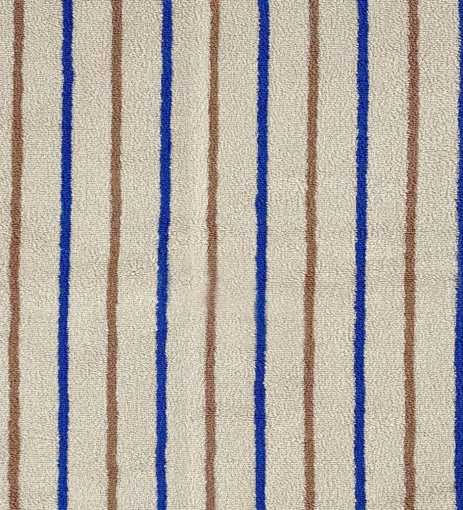 Babyhåndklæde- Og Poncho*OYOY Babyhåndklæde - 100x100 cm - Raita - Karamel/Optic Blue