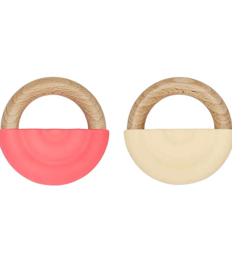 Bideringe*OYOY Bidering - Rainbow Teether - 2-pak - Cherry Red/Vanilla