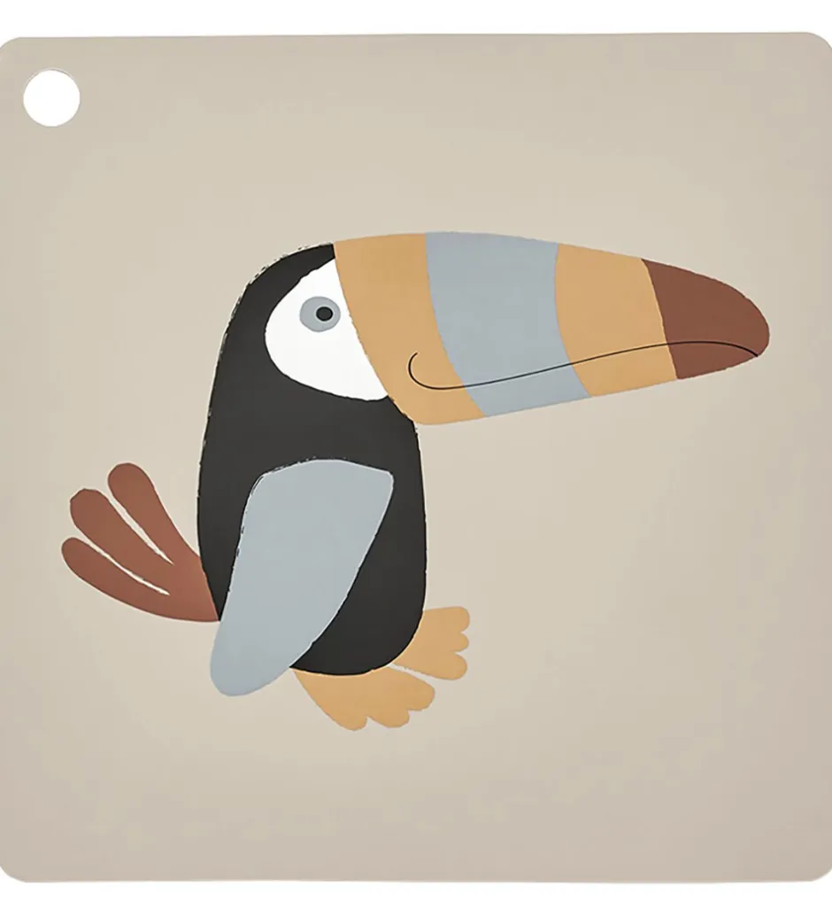 Dækkeservietter*OYOY Dækkeserviet - Silikone - Toucan - Clay