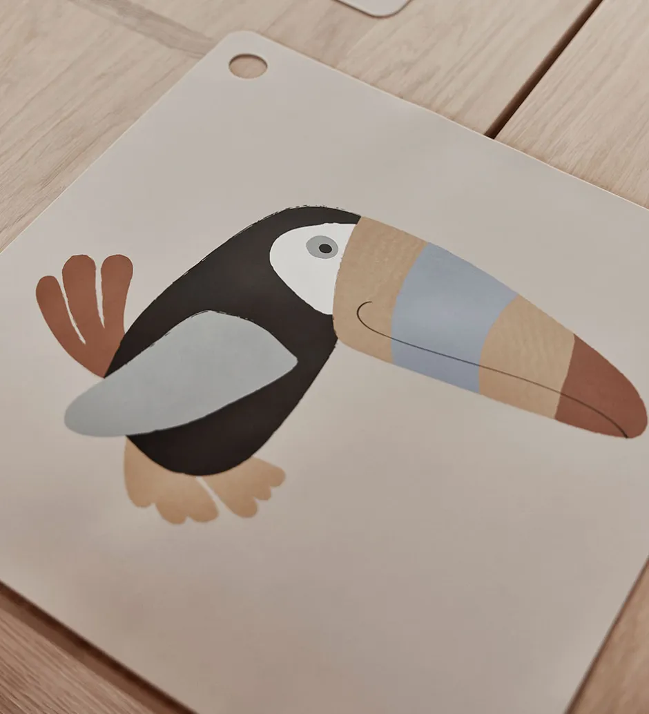 Dækkeservietter*OYOY Dækkeserviet - Silikone - Toucan - Clay