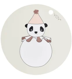 Dækkeservietter*OYOY Dækkeserviet - Silikone - Panda Pompom - Offwhite