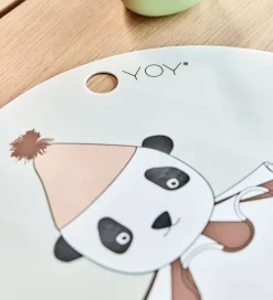 Dækkeservietter*OYOY Dækkeserviet - Silikone - Panda Pompom - Offwhite