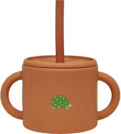 Kop Og Tudekop*OYOY Kop m. Sugerør - Enkei Cup - Silikone - Caramel