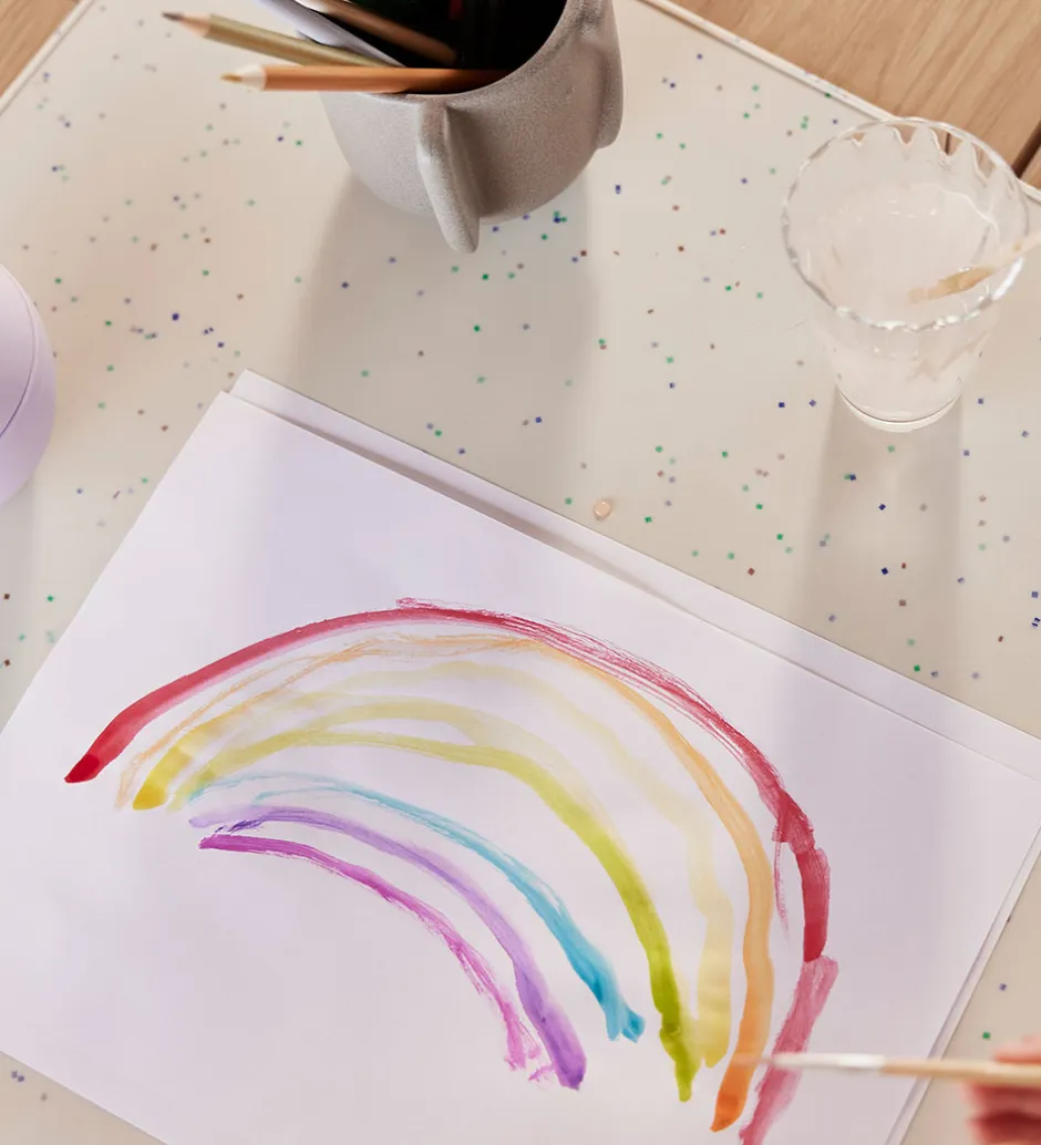 OYOY Kreativitetsmåtte - Silikone - Confetti - Off White