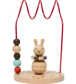 Aktivitetslegetøj*OYOY Kugleramme - Circus Rabbit - Træ - Nature/Cherry Red
