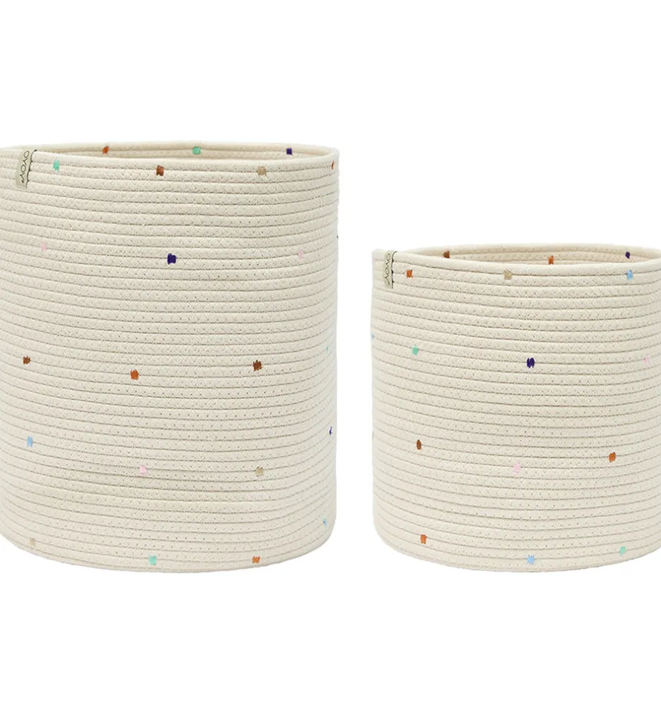 Kurve|Opbevaring*OYOY Opbevaringskurve - 2-pak - Cotton Rope - Konfetti - Mellow