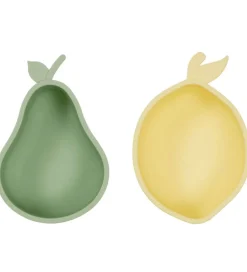 Skåle*OYOY Snackskåle - 2-pak - Silikone - Lemon & Pear - Yellow/Green