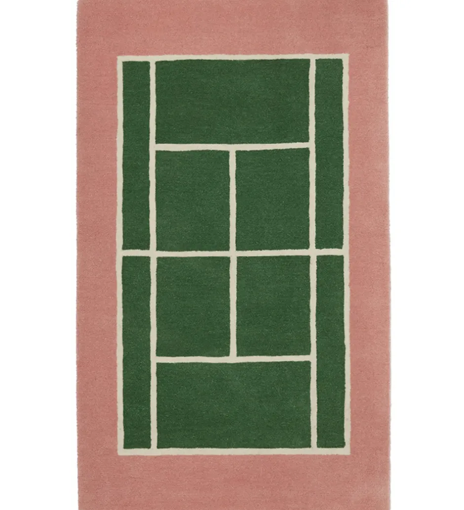 Tæpper*OYOY Tæppe - Tennis Tæppe - 150x88 cm - Grøn/Rose