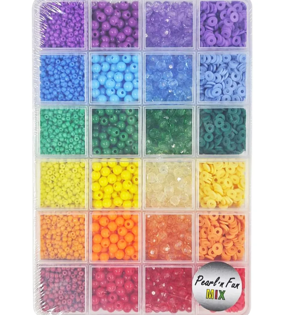 Pearl N Fun Perler - Smykkesæt - Regnbuefarver