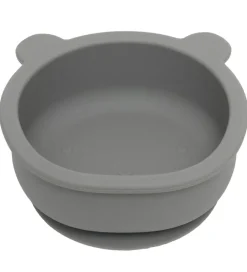 Petit Monkey Skål m. Sugekop - Silikone - Bear - Pewter Green