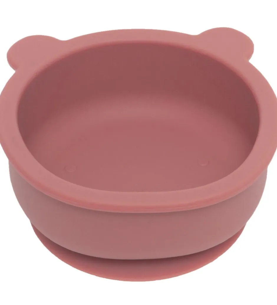 Skåle*Petit Monkey Skål m. Sugekop - Silikone - Bear - Mahogany Rose