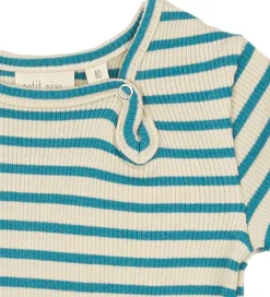 Børn Petit Piao Sommerdragt - Rib - Modal - Turquise/Dark Off White