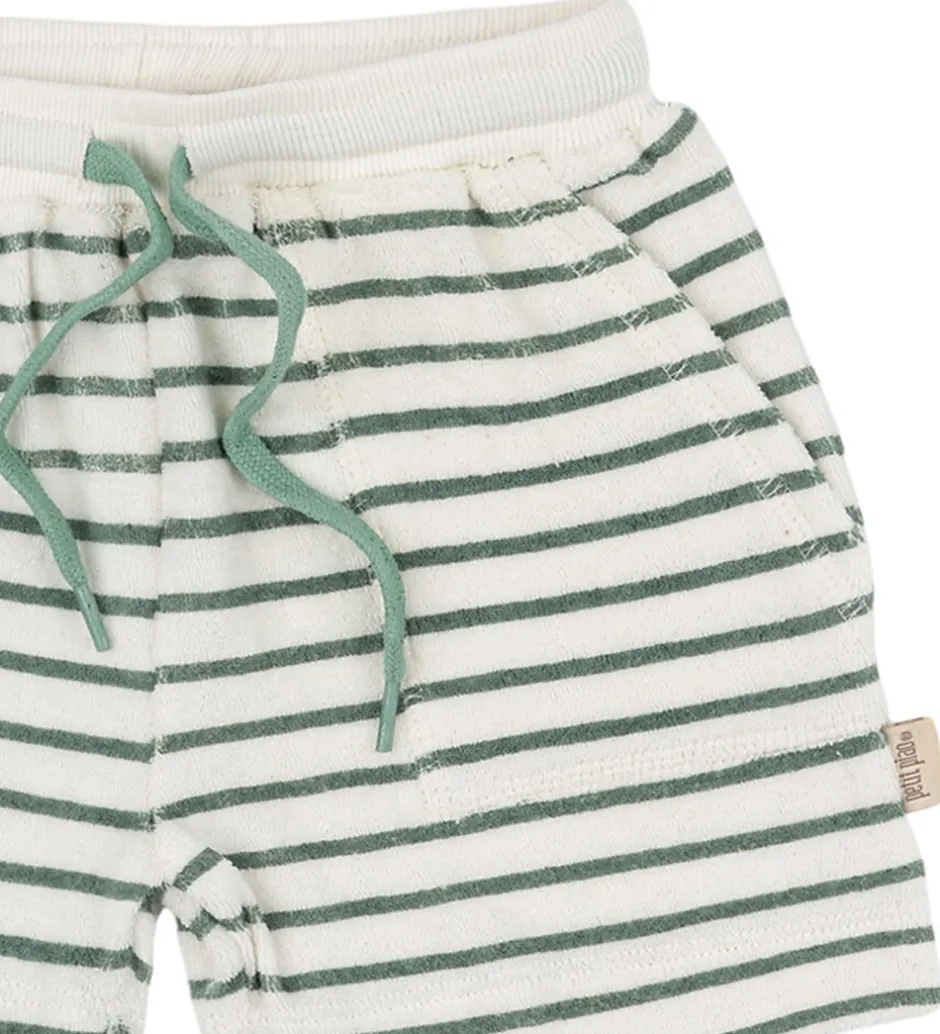 Shorts Og Knickers*Petit Piao Sweatshorts - Frotté - Pocket - Off white/green