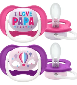 Sutter*Philips Avent Sutter - 2-pak - Ultra Air - Pink/Lilla m. Print