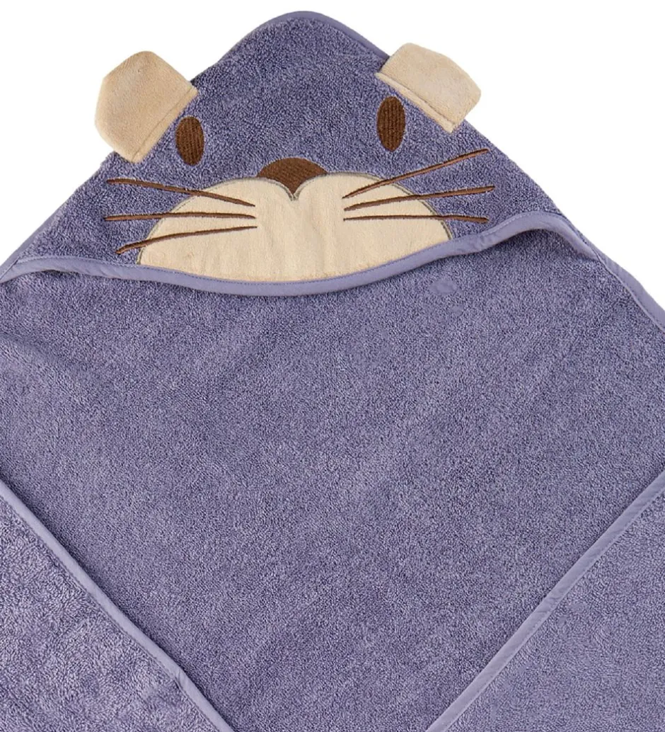 Babyhåndklæde- Og Poncho*Pippi Baby Babyhåndklæde - 83x83 cm - Lavendel m. Kat