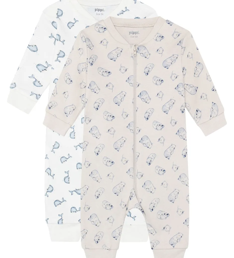 Børn Pippi Baby Heldragter - Natdragter - 2-pak - Flint Stone
