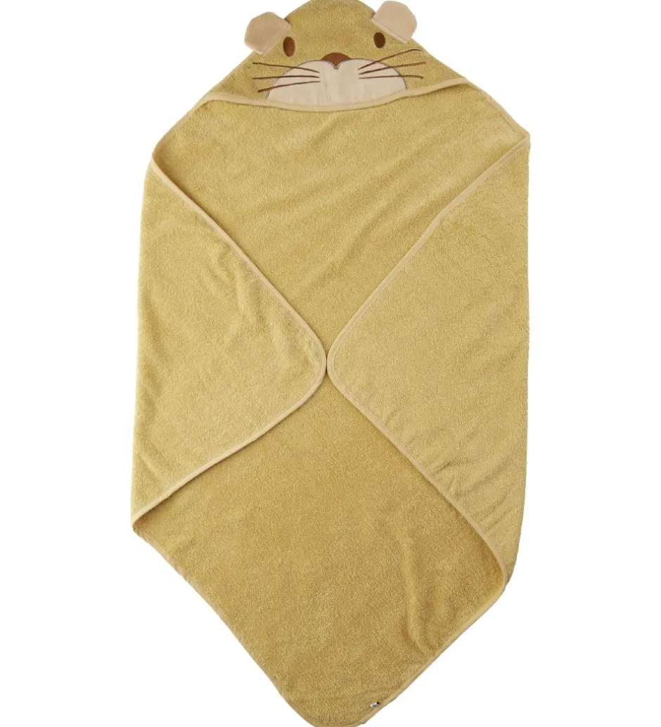 Babyhåndklæde- Og Poncho*Pippi Baby håndklæde - 83x83 cm - Rattan m. Kat