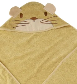 Babyhåndklæde- Og Poncho*Pippi Baby håndklæde - 83x83 cm - Rattan m. Kat