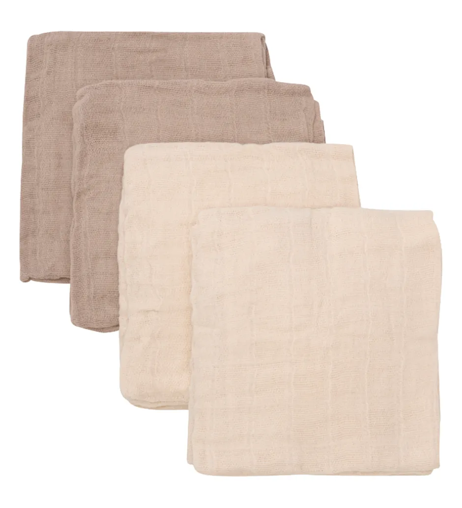 Stofbleer*Pippi Baby Pippi Stofbleer - 4 pak - 65x65 cm - Nomad/Beige