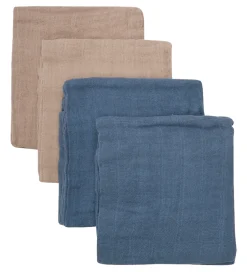 Stofbleer*Pippi Baby Pippi Stofbleer - 4 pak - 65x65 cm - China Blue/Beige