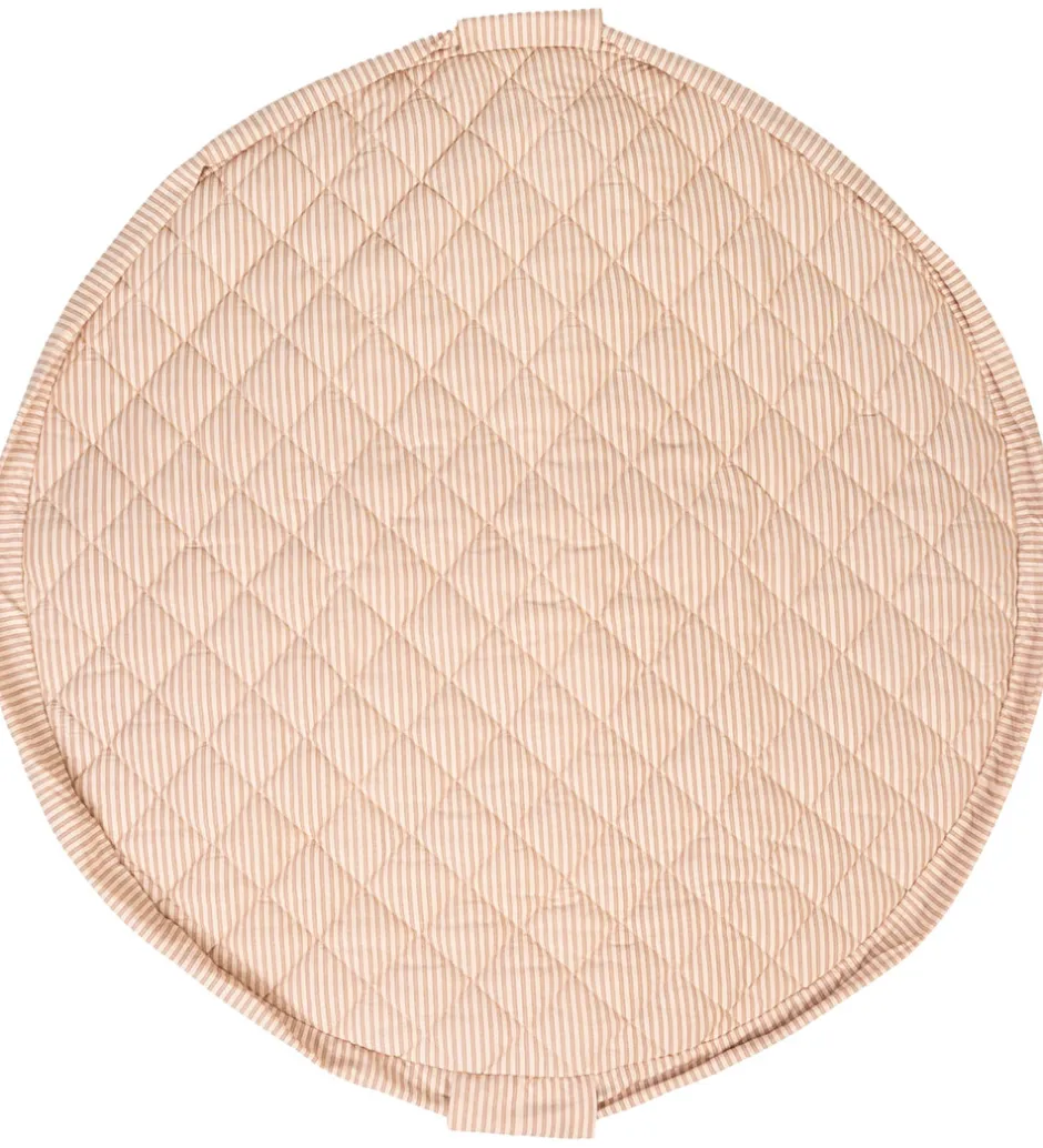 Play&Go Legetøjstæppe - Ø120 cm - Soft Organic - Stripes Brown