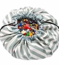 Opbevaringstæpper*Play&Go Legetøjstæppe - Ø140 cm - Stripes Green