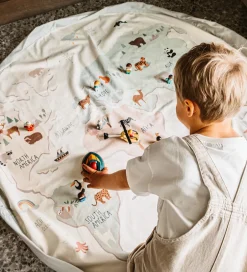 Play&Go Legetøjstæppe/Opbevaring - 140 cm - 2-i-1 - Worldmap