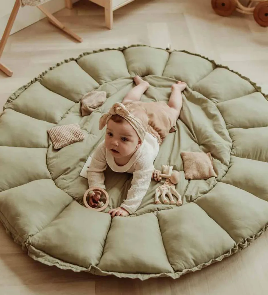 Legetæpper Og Legegulve*Play&Go Legetæppe - 3-i-1 - Ø130 cm - Meadow Green