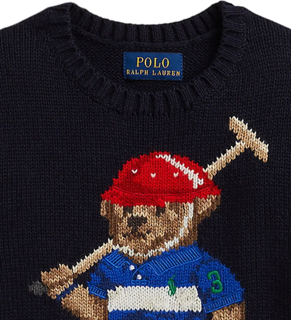 Bluser|Drengetøj*Polo Ralph Lauren Bluse - Strik - RL Navy m. Bamse