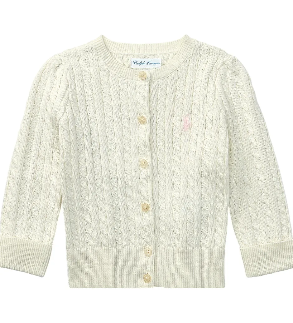 Børn Polo Ralph Lauren Cardigan - Strik - Mini Cable - Warm White