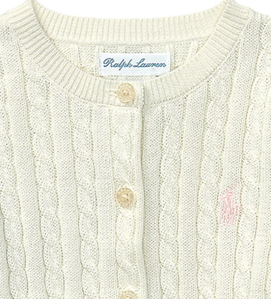 Børn Polo Ralph Lauren Cardigan - Strik - Mini Cable - Warm White