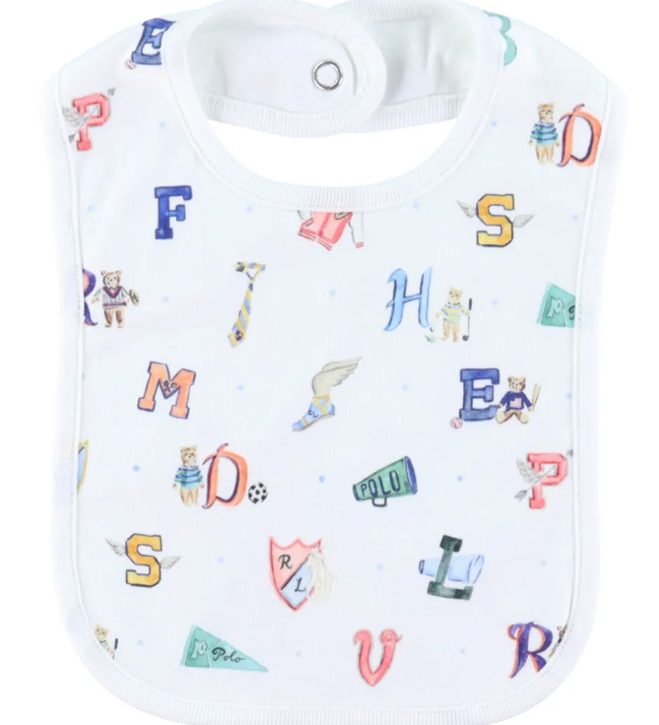 Hagesmække*Polo Ralph Lauren Hagesmæk - Hvid m. Print