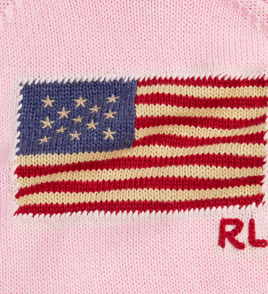 Børn Polo Ralph Lauren Heldragt - Strik - Acacia Pink m. Flag