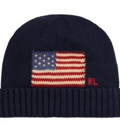 Huer Og Hatte*Polo Ralph Lauren Hue - Strik - Hunter Navy m. Flag