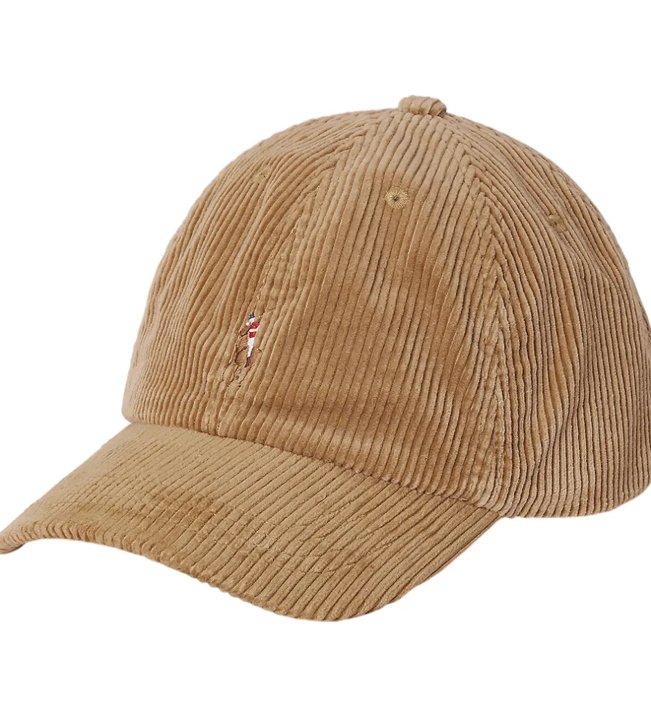 Kasketter*Polo Ralph Lauren Kasket- Fløjl - Jodphur Tan/Multi PP