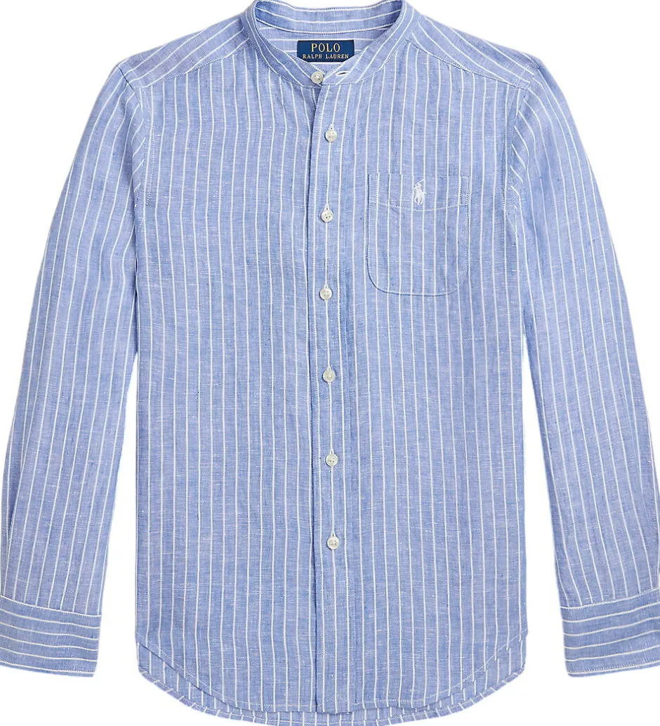 Konfirmationstøj*Polo Ralph Lauren Skjorte - Postboy - Blå/Hvidstribet