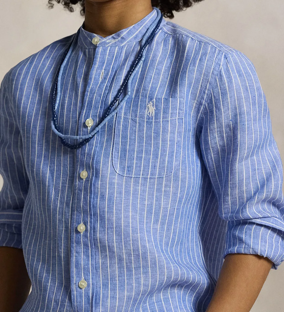 Konfirmationstøj*Polo Ralph Lauren Skjorte - Postboy - Blå/Hvidstribet