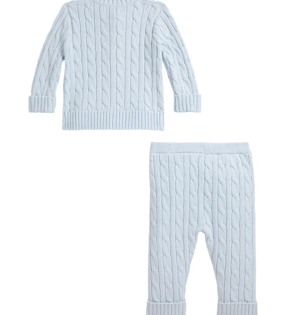 Striktrøjer*Polo Ralph Lauren Sæt - Cardigan/Bukser - Strik - Pearl Blue