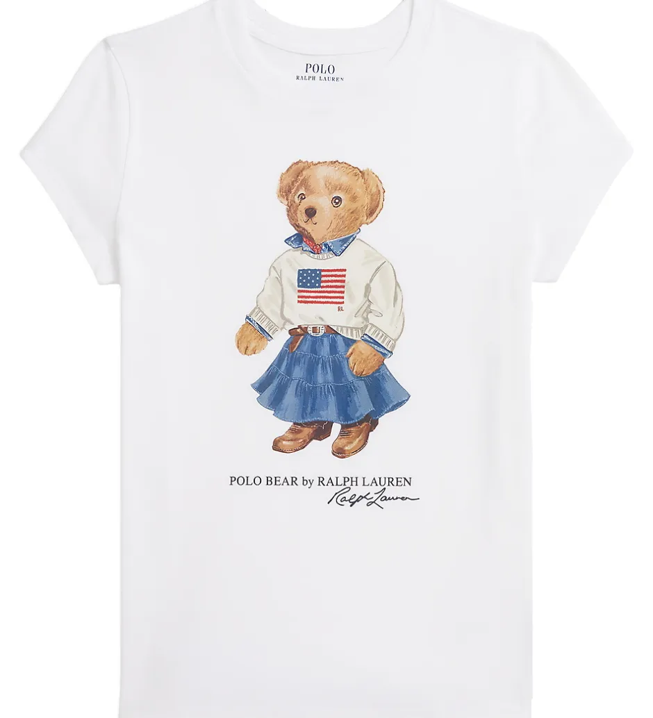 Børn Polo Ralph Lauren T-shirt - Hvid m. Bamse