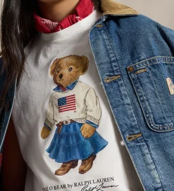 Børn Polo Ralph Lauren T-shirt - Hvid m. Bamse